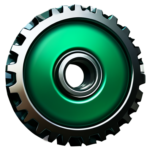 gears icon, emerald, realistic - icon | sticker