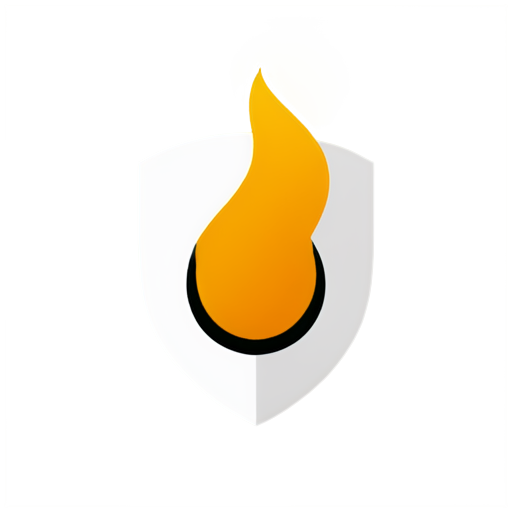 Generate an app icon featuring a flame and a shield, symbolizing the protection of gas safety - icon | sticker