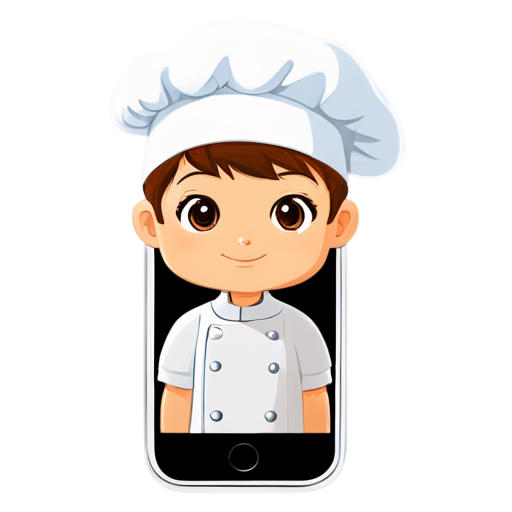 smartphone with chef hat - icon | sticker