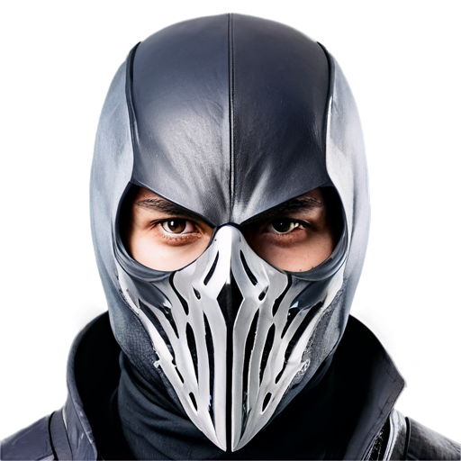 The front view of an assassin wearing a raven-beak-shaped mask - icon | sticker