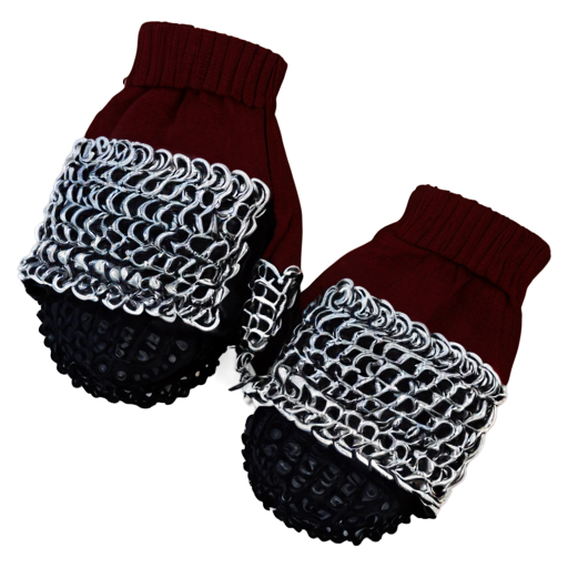 Medieval fantasy chainmail mittens, made of steel rings - icon | sticker