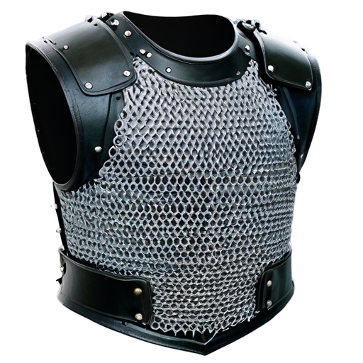 Medieval fantasy chainmail cuirass, made of steel rings - icon | sticker