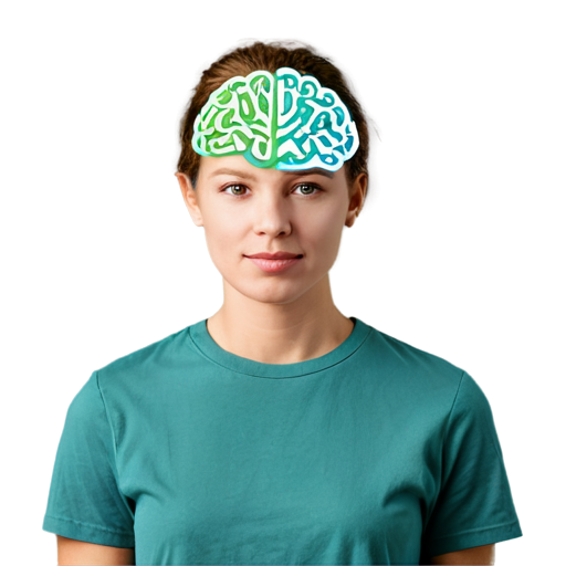 Create an avatar for a psychology blog aimed at a mixed audience (both men and women). The image should convey trust, professionalism, and warmth. Include a symbol of psychology, like a silhouette of a head with a neural network or a stylized brain, surrounded by calm, neutral colors (such as soft blues, greens, and grays). The background should be light, clean, and minimalist, so as not to distract from the main image. - icon | sticker