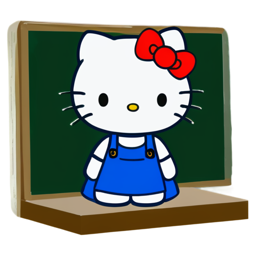 hello kitty with school - icon | sticker