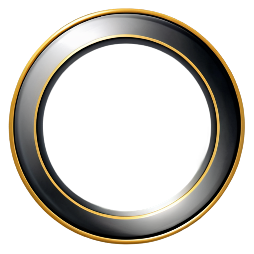 gold-silver circle border on transparent background - icon | sticker