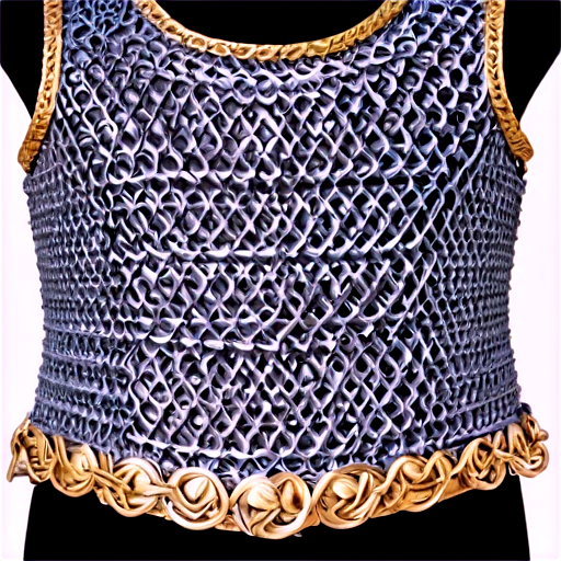 Medieval fantasy chainmail vest, made of steel rings - icon | sticker