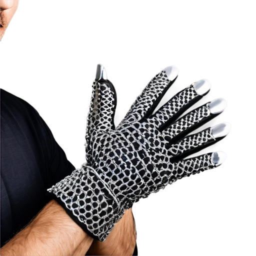 Medieval fantasy chainmail gloves, made of steel rings - icon | sticker