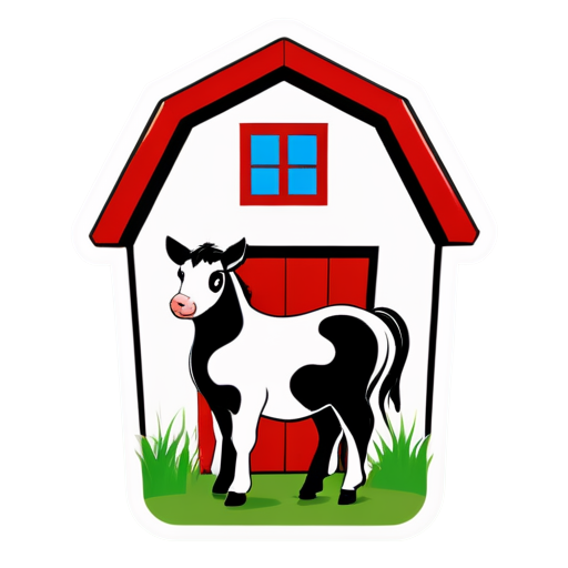 simple farm icon in black - icon | sticker