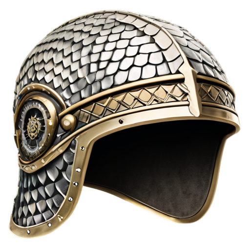 Medieval fantasy helmets visor made of beige lizard scales, matte - icon | sticker