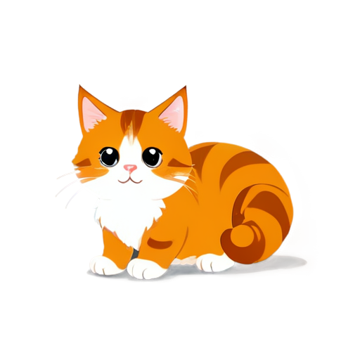 The cat looks at the croissant - icon | sticker