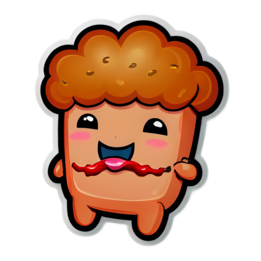 Soft and juicy hamnic meat baked with chav crunchies and yum grass. - icon | sticker