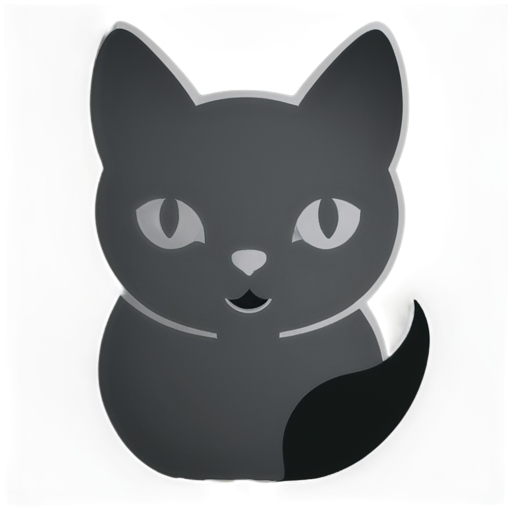 cat with cat line art - icon | sticker