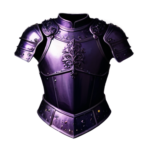 Intricate reach medieval cuirass made of purple night sky - icon | sticker