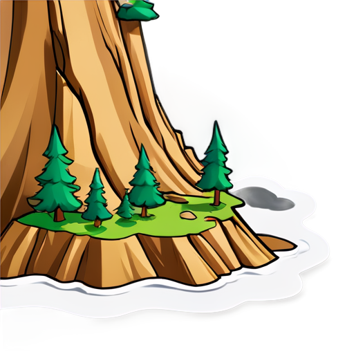 draw a slope edge in backcountry terrain - icon | sticker