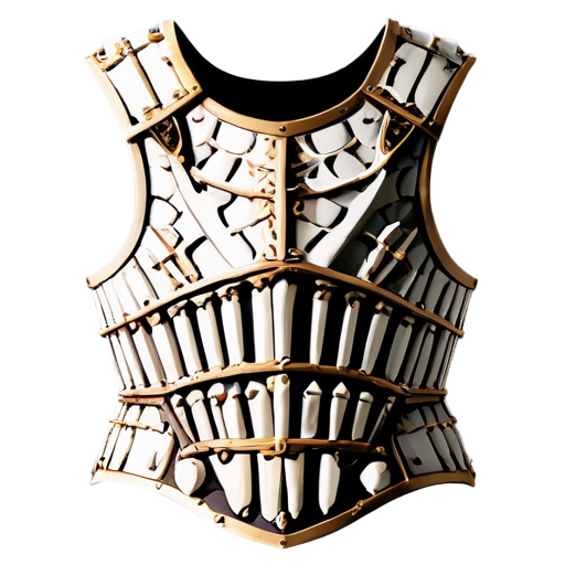 Medieval fantasy cuirass made of bones, matte - icon | sticker