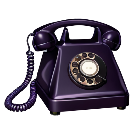 Dark purple Old Telephone - icon | sticker