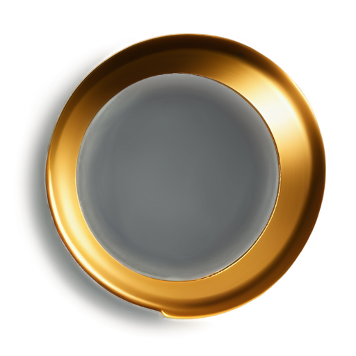 round volumetric golden circle on transparent background crossed diagonally - icon | sticker