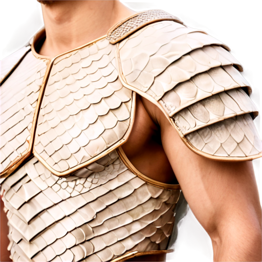 Medieval fantasy shoulders made of beige lizard scales, matte - icon | sticker