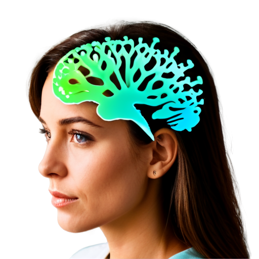 Create an avatar for a psychology blog aimed at a mixed audience (both men and women). The image should convey trust, professionalism, and warmth. Include a symbol of psychology, like a silhouette of a head with a neural network or a stylized brain, surrounded by calm, neutral colors (such as soft blues, greens, and grays). The background should be light, clean, and minimalist, so as not to distract from the main image. - icon | sticker