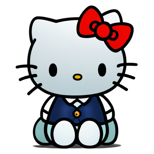 hello kitty with school - icon | sticker