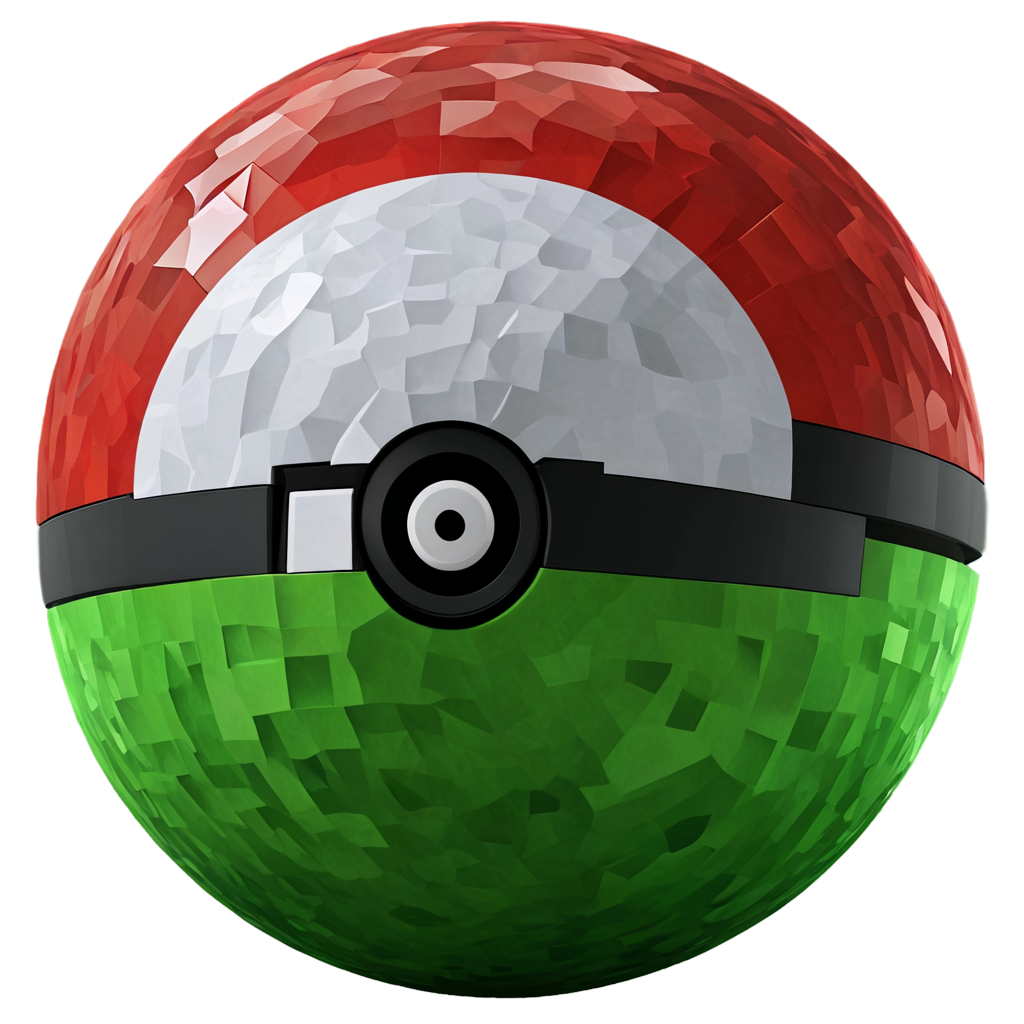 a pokemon ball, minecraft style - icon | sticker