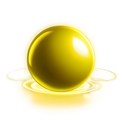 yellow electric sphere with flashes - icon | sticker