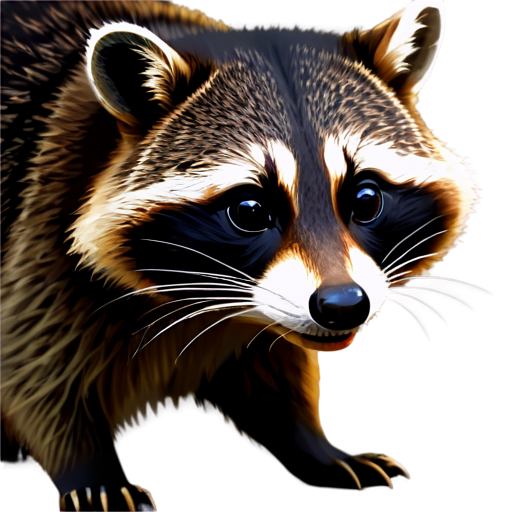 Raccoon with snake eyes, games, play, rgb - icon | sticker