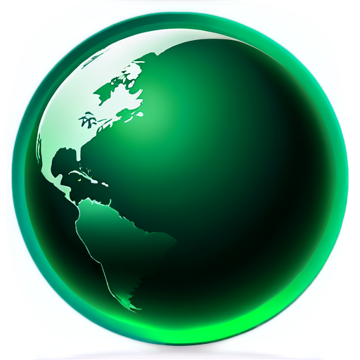 globe icon, white, emerald blue green background is monochromatic and the icon on it is white, light, shining - icon | sticker