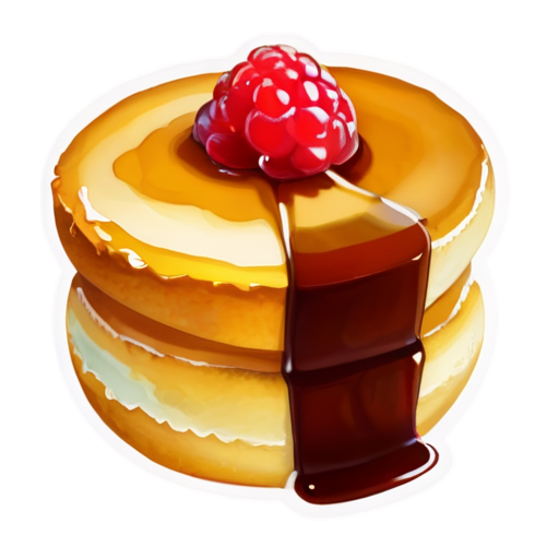 A delicate pastry with yam syrup and slices of hamfruit. - icon | sticker