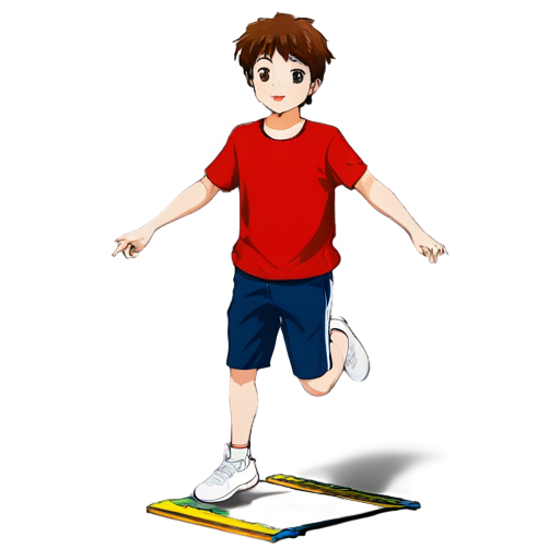 Standing long jump exercise APP for students I want a boy who is jumping a long instance - icon | sticker