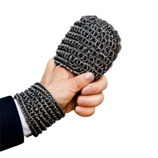 Medieval fantasy chainmail mittens, made of steel rings - icon | sticker