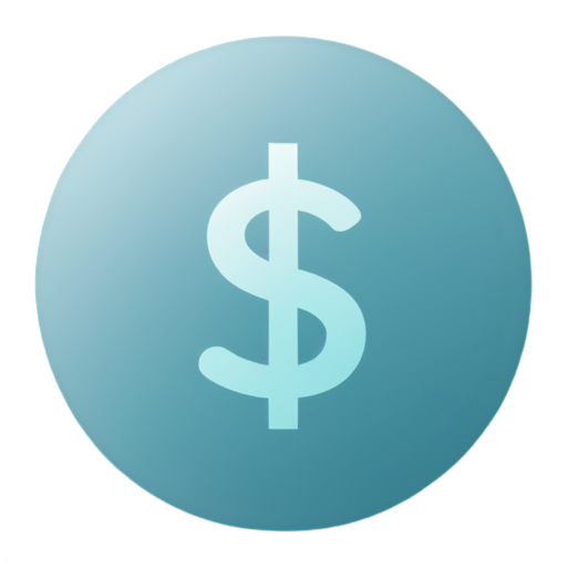 app icon, dollar, light blue - icon | sticker