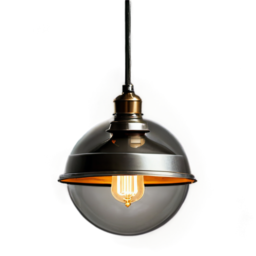 industrial decor styles with iconic metal pendant light inside a circle icon - icon | sticker