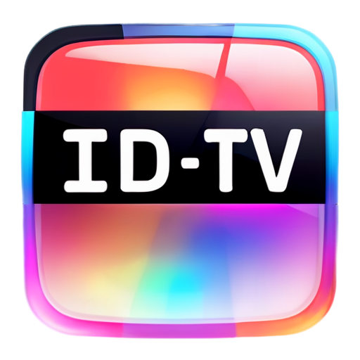 Create a flat style live TV app icon with the word IPTV - icon | sticker