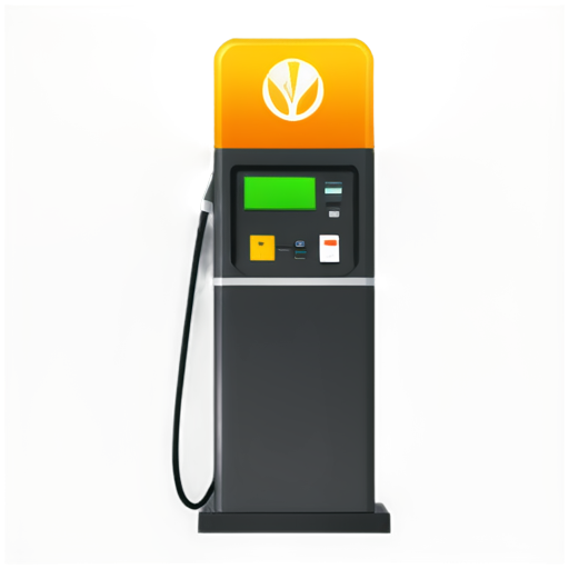 fuel dispenser on transparent background in yellow-orange colors - icon | sticker