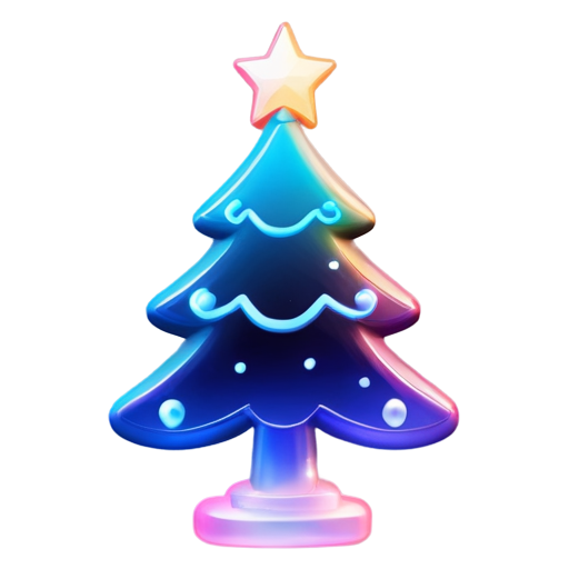 flash picture with fireworks around christmas tree - icon | sticker