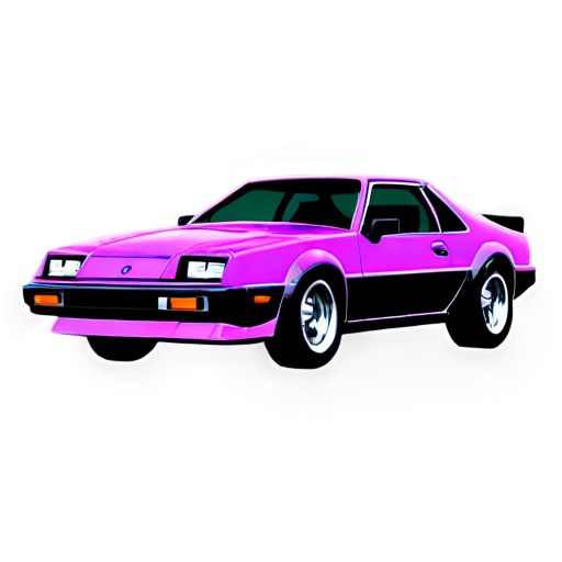 neon car 80s - icon | sticker