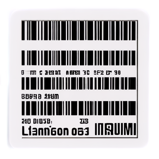 a label with a code 128 barcode and lorum ipsum text viewed from a 30 degree angle - icon | sticker