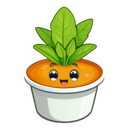 Bubbly yam plant soup flavoured with yam herb. - icon | sticker