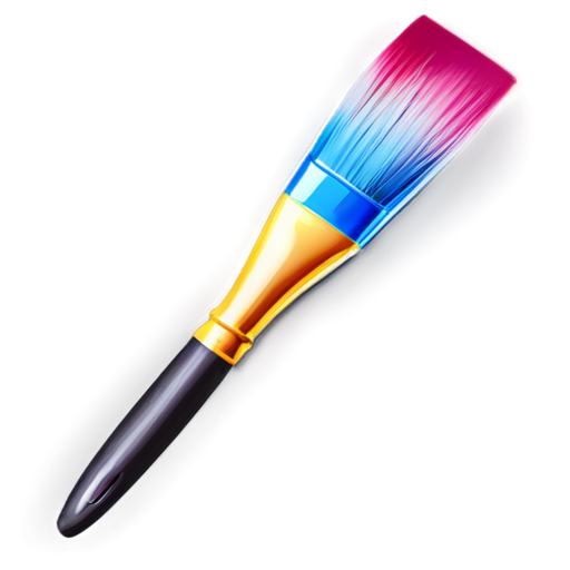 Create a gradient colorful painbrush with camera icon - icon | sticker