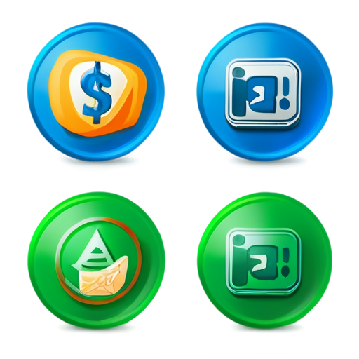 Design 6 icons for a website dedicated to financial aid. The icons should reflect the absence of interest and return of aid, the absence of guarantors, the possibility of receiving aid multiple times - icon | sticker