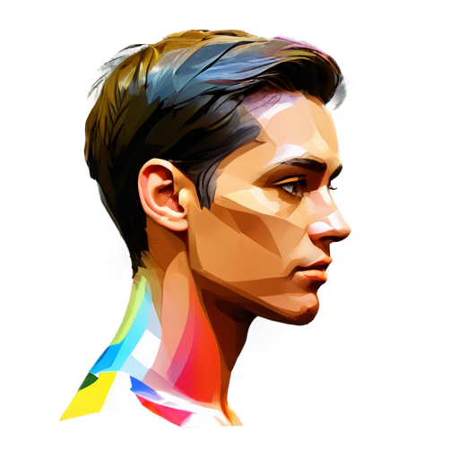 Generates a colorful profile headshot of a virtual character，with abstract style - icon | sticker