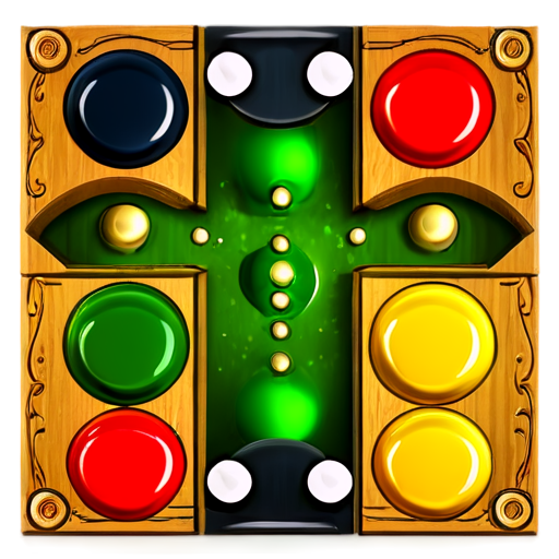 Create a 3D game logo named "Fun ludo", it should have ludo board within - icon | sticker