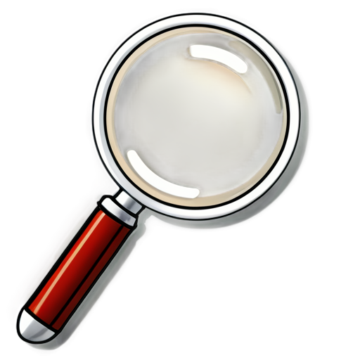 A 3D picture of a magnifying glass reading a Help documents - icon | sticker