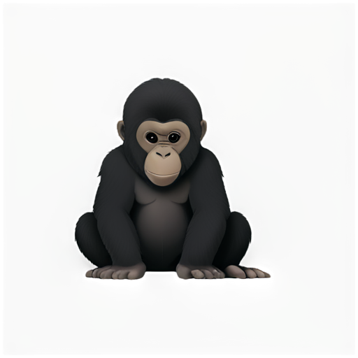 baby mammal inside gorilla - icon | sticker