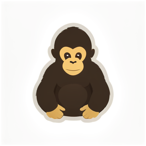 baby mammal inside gorilla - icon | sticker