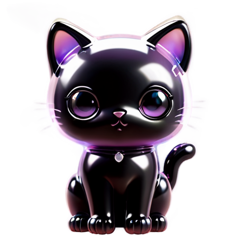 Black cute cat - icon | sticker