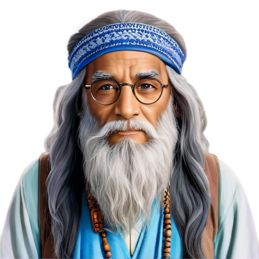 Ghrandalf dressed as an indian guru wearing glasses - icon | sticker