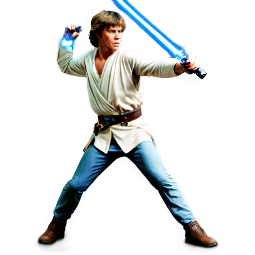 Luke skywalker, lightsaber, fighting, action pose, Star Wars - icon | sticker