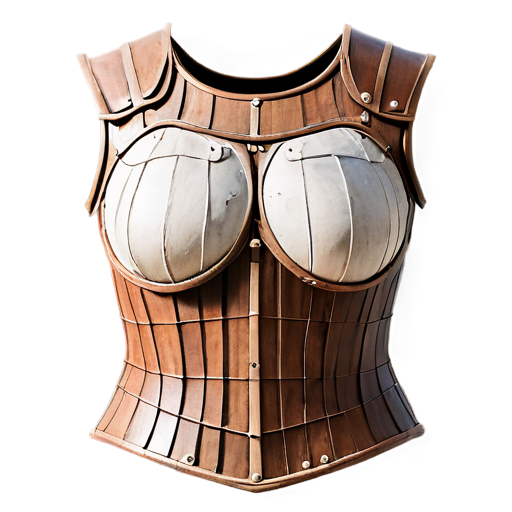 Simple female cuirass made of tree bark stripes - icon | sticker